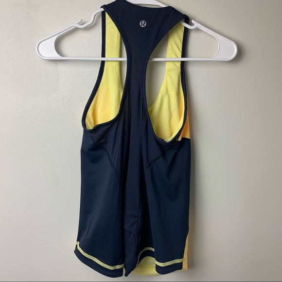 Lululemon Cardio Kick Yellow Blue Athletic Tank Top size 6 - Picture 4 of 6